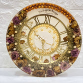 Luxury Varmala Flowers Preserved Resin Wall Clock